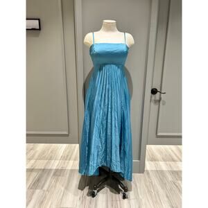 Abercrombie & Fitch Giselle Clasp-Back pleated midi dress - blue - size large